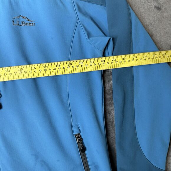 L.L.Bean Pathfinder Soft Shell Jacket Mens Medium TALL Hiking Outdoors Blue - Picture 4 of 7